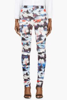 Opening Ceremony Blue And Red Neoprene 5 Element High_waisted Trousers