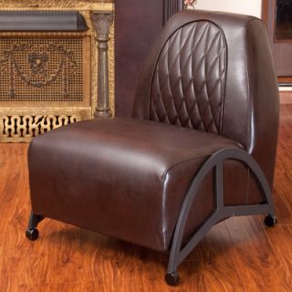 Home Loft Concept Dysert Brown Leather Slipper Chair W5648329