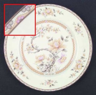 Mikasa Peking Summer Dinner Plate, Fine China Dinnerware   Yellow/Pink Flowers,