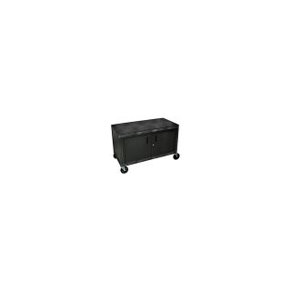 Luxor Industrial Storage Cart   48Wx24D Shelf   Black   Black  (HEW385C B)