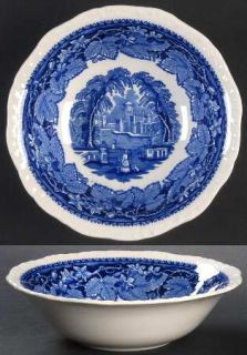 Masons Vista Blue Coupe Cereal Bowl, Fine China Dinnerware   Blue Leaves,Landsc