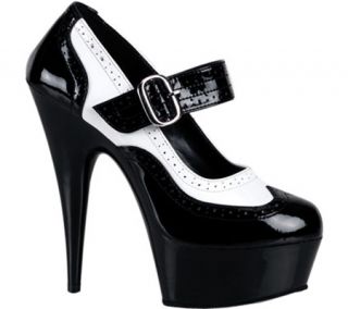Womens Pleaser Delight 688   Black/White/Black Dress Shoes