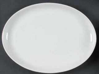 Holiday White 15 Oval Serving Platter, Fine China Dinnerware   All White, Coupe