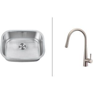 Ruvati RVC2483 Combo Stainless Steel Kitchen Sink and Stainless Steel Set