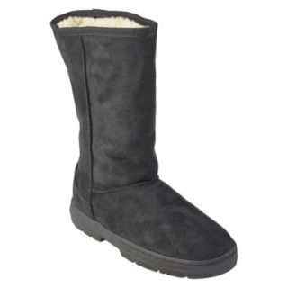 Womens Journee Collection Faux Suede Lug Sole Boot   Black (8)