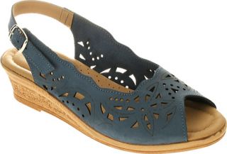 Womens Spring Step Orella   Blue Nubuck Casual Shoes