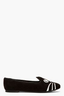 Marc By Marc Jacobs Black Suede Rue The Cat Critters Loafers