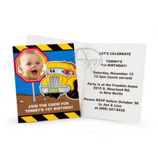 Construction Pals Personalized Invitations