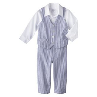 Just One YouMade by Carters Newborn Boys 3 Piece Vest Set   White/Light Blue