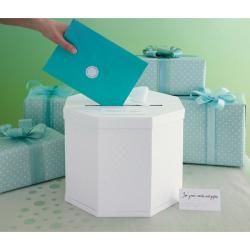 Celebrate Decor White Eyelet Gift Card Box (WhiteMaterials PaperAssembly requiredDimensions 12.75 inches high x 12.25 inches wide x 12.25 inches deepImportedIncludesOne (1) unassembled boxOne (1) ribbonOne (1) printable labelAfter adding this item to y