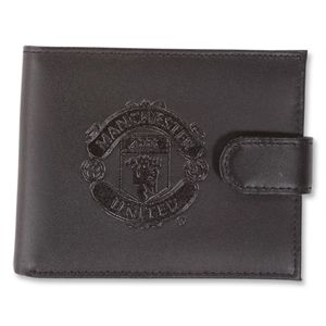 hidden Manchester United Embossed Crest Leather Wallet