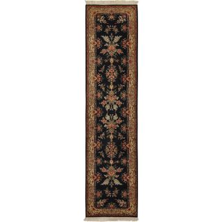 Hand knotted Wool And Silk China Kashan Rug (23 X 10)
