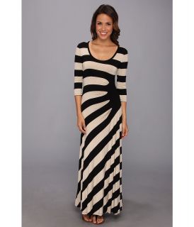 Calvin Klein Half Moon Striped L/S Maxi Dress Womens Dress (Multi)