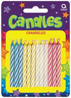 Candy Stripe Assorted Birthday Candles (24)