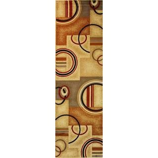 Generations Ivory Runner Rug (23 X 73) (PolypropyleneLatex NoConstruction Method Machine MadePile Height 0.5 inchesStyle ContemporaryPrimary color BeigeSecondary colors Red, olive, brown, ivoryand blackPattern GeometricTip We recommend the use of 