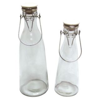 Threshold Glass Water Bottle Set of 2   White/Clear