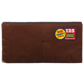Chocolate Brown Big Party Pack   Lunch Napkins