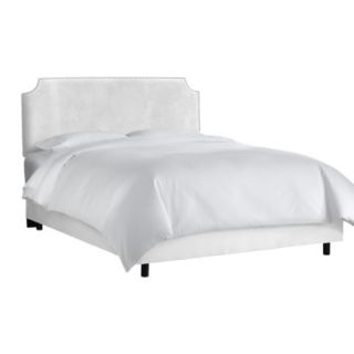 Skyline Twin Bed Lombard Nail Button Notched Bed   Premier White