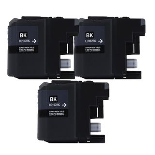 Brother Lc107 Black Compatible Ink Cartridge (remanufactured) (pack Of 3) (BlackPrint yield 1,200 pages at 5 percent coverageNon refillableModel NL 3x Brother LC107 BlackPack of Three (3)Warning California residents only, please note per Proposition 6