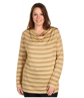 Jones New York Plus Size Draped L/S Pullover Womens Long Sleeve Pullover (Gold)