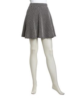 Zip Cross Stitch Pattern Skirt, Black/White