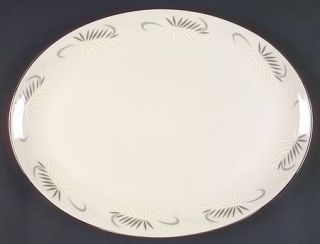 Flintridge Continental White (Rim) 14 Oval Serving Platter, Fine China Dinnerwa