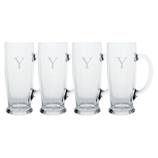 Personalized Monogram Craft Beer Mug Set of 4   Y
