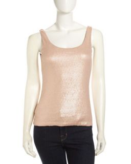 Dorothy Sequined Tank Top, Soft Rose