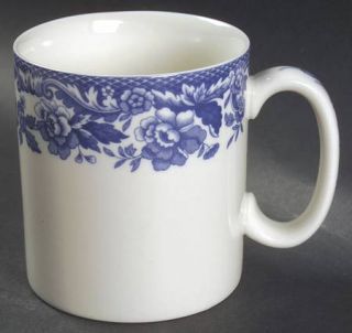 Spode Delamere Blue Mug, Fine China Dinnerware   Imperial,Blue Floral Border,Whi