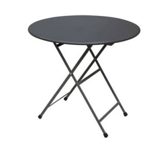 EmuAmericas 32 in Round Arc En Ciel Folding Table w/ Mesh Top & Tubular Legs, Powder Coated