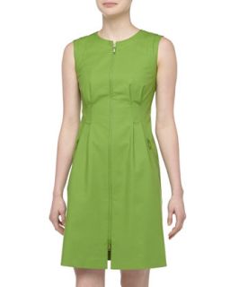 Misti Zip Front Dress, Verde