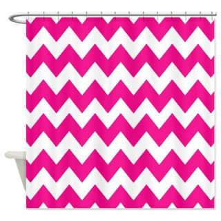  Hot Pink Chevron Stripes Shower Curtain  Use code FREECART at Checkout