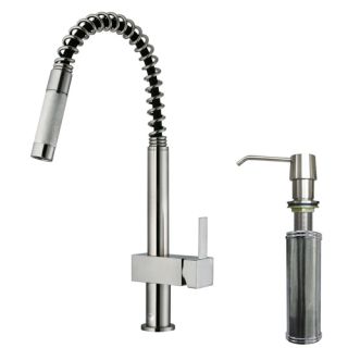Vigo Industries VG02009STK2 Kitchen Faucet, PullOut w/Soap Dispenser Stainless Steel