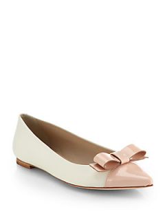 Kate Spade New York Gabe Two Tone Pointed Bow Flats   Pale Pink