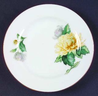 Sango Chrysanthemum (Rim) Bread & Butter Plate, Fine China Dinnerware   Yellow/P