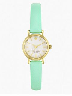 Kate Spade New York Mother of Pearl Dial Green Strap Watch   Bud Green