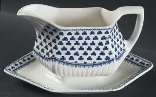 Adams China Brentwood (Adams Backstamp) Gravy Boat with Attached Underplate, Fin