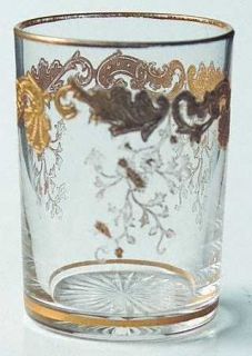 St Louis Massenet Clear (Gold Encrusted) Shot Glass   Clear,Gold Encrusted Desig