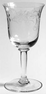 Kusak Cut Glass Works Forget Me Not Claret Wine   Stem#4300, Flowers