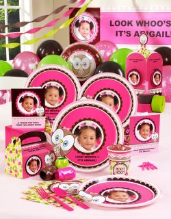 Look Whoos 1   Pink Personalized Party Theme