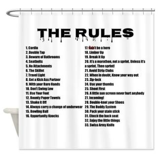  Zombie Survival Rules on White Shower Curtain  Use code FREECART at Checkout