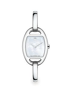 Movado Mother of Pearl & Stainless Steel Bangle Watch   Silver