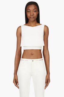 Mcq Alexander Mcqueen White Cropped Party Tank Top