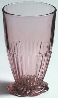 Anchor Hocking Lace Edge Pink 10 Oz Footed Tumbler   Aka Old Colony,Pink,Depre