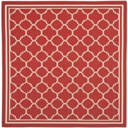 Poolside Red/bone Indoor/outdoor Polypropylene Rug (67 Square)