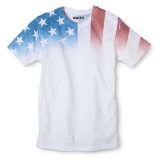 Mens American Flag Graphic Tee   White L