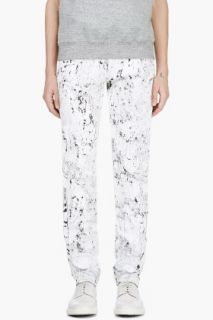 Mcq Alexander Mcqueen White Cracked Paint Jeans