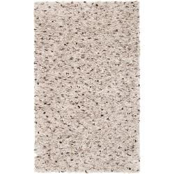 Hand woven Ivory Blessing Plush Shag New Zealand Felted Wool Rug (8 X 10)
