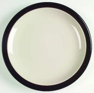 Studio Nova Ebony Dinner Plate, Fine China Dinnerware   Embossed Black Ring Band