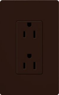 Lutron CAR15HBR Electrical Outlet, Claro Decorator Receptacle Brown (Clamshell Packaging)